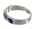 Southwest Authentic Sterling Silver Multicolor Inlay Jewelry Ring Size 7-1/4 QX75298